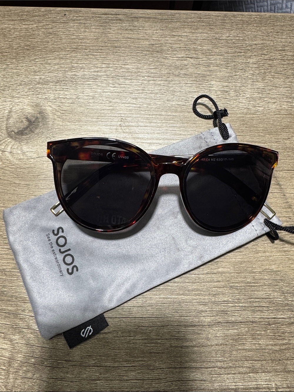 SOJOS Women's Tortoiseshell Cat Eye Sunglasses - Dark Lenses